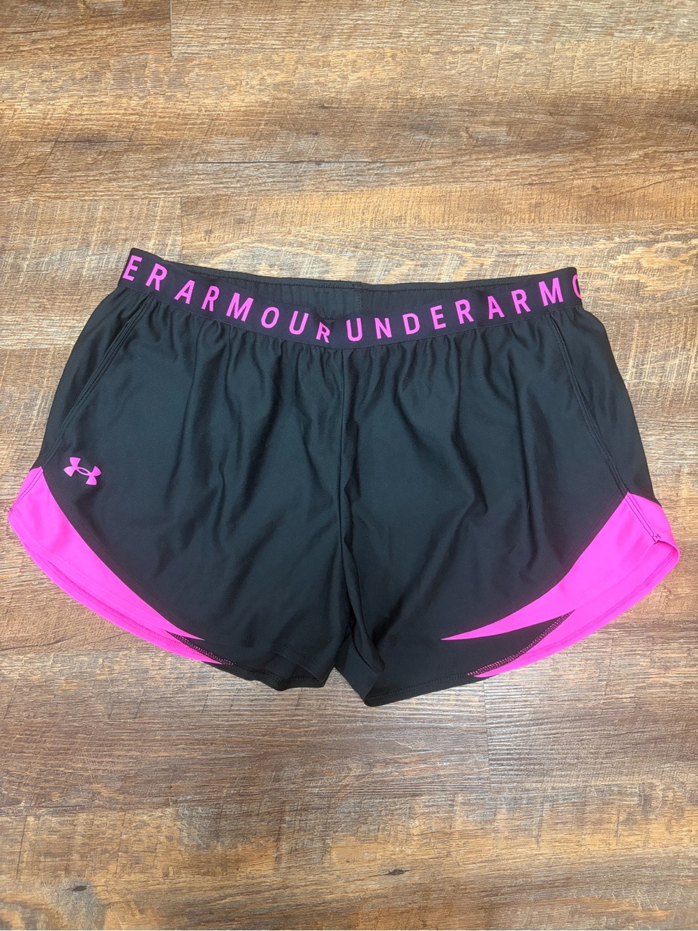 Under Armour Black Women's Athletic Shorts with Pink Accents